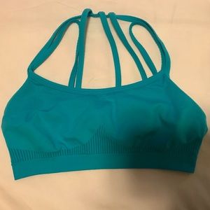 Fabletics Strappy Sports Bra Size M Aqua Color